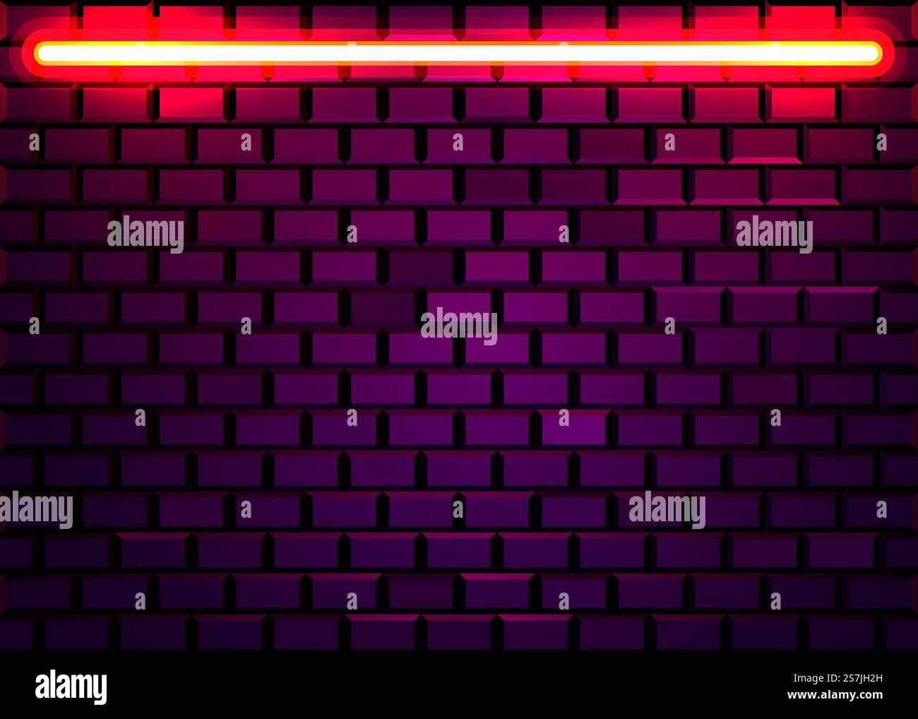 Neon lamp frame on brick wall background. Las Vegas concept. Vector ...