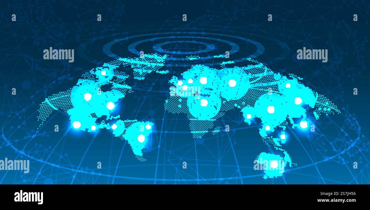 Point Design Planet Transfer element global, planet earth point, black background. Vector ...