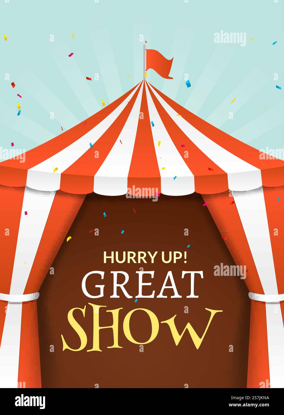 Circus tent poster. Circus retro invitation event. Fun carnival vector ...