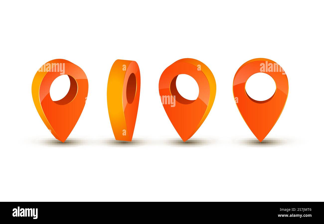3d pointer icon for map. Pointer pin marker for travel place vector ...