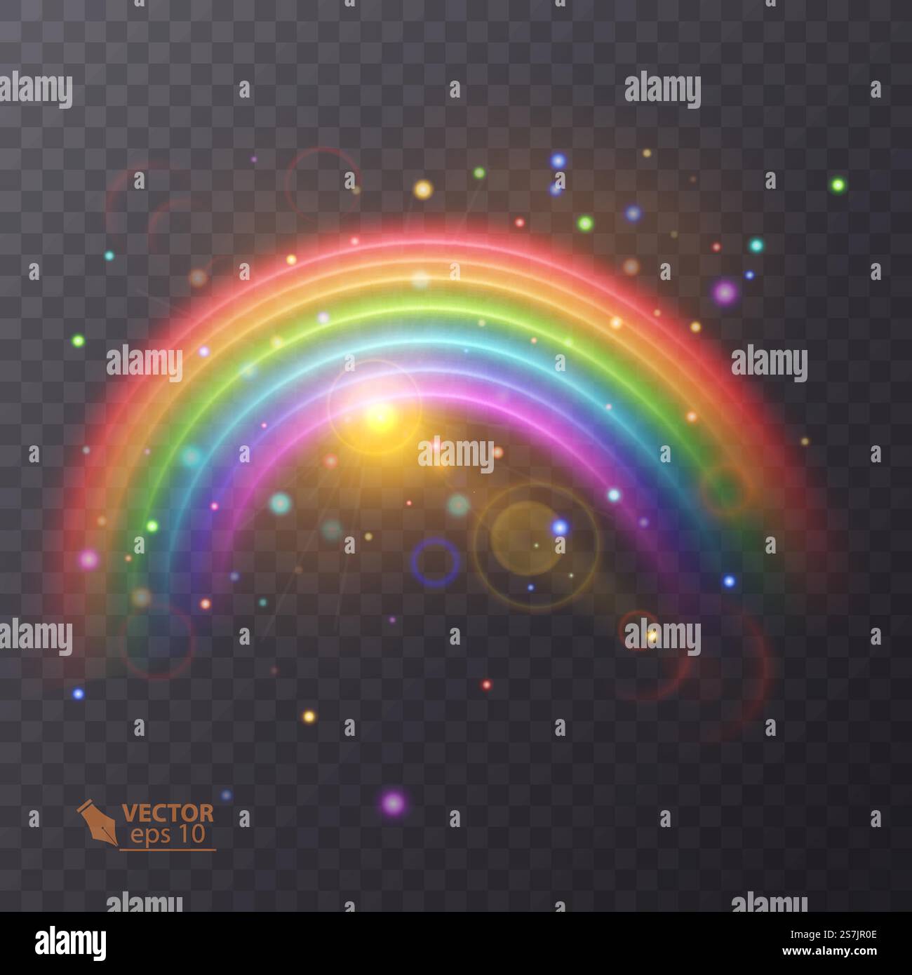 Rainbow icon isolated on transparent background. colorful vector ...