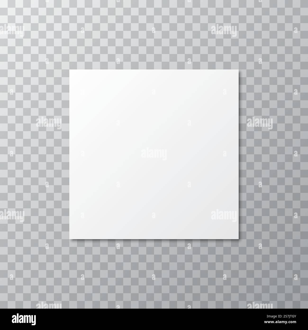 White blank mockup with shadow on a transparent background Stock Vector