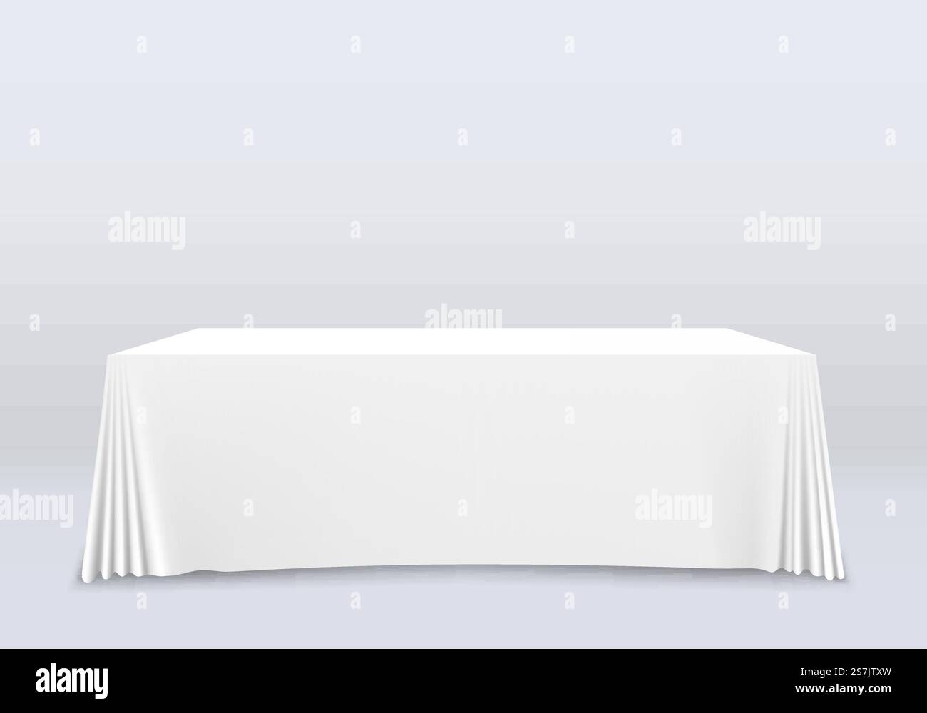 Table with tablecloth art banner. Vector illustration Stock Vector