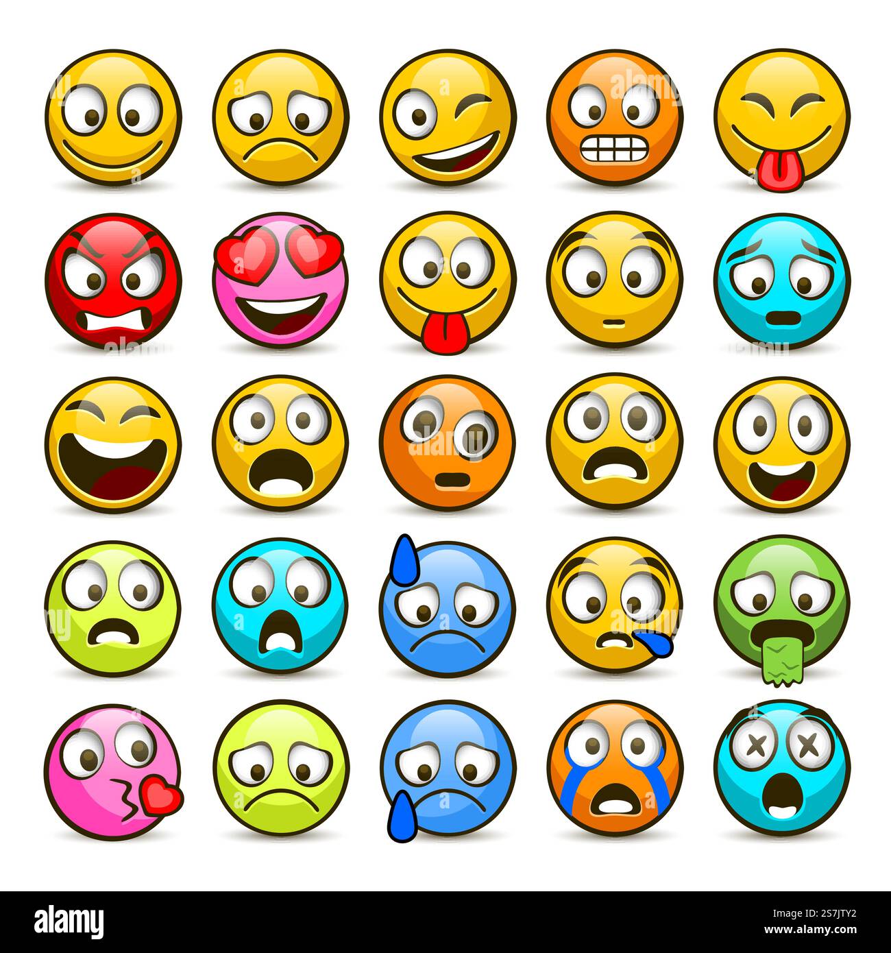 Emoji and sad icon set. Vector illustration collection. Emoji and sad ...