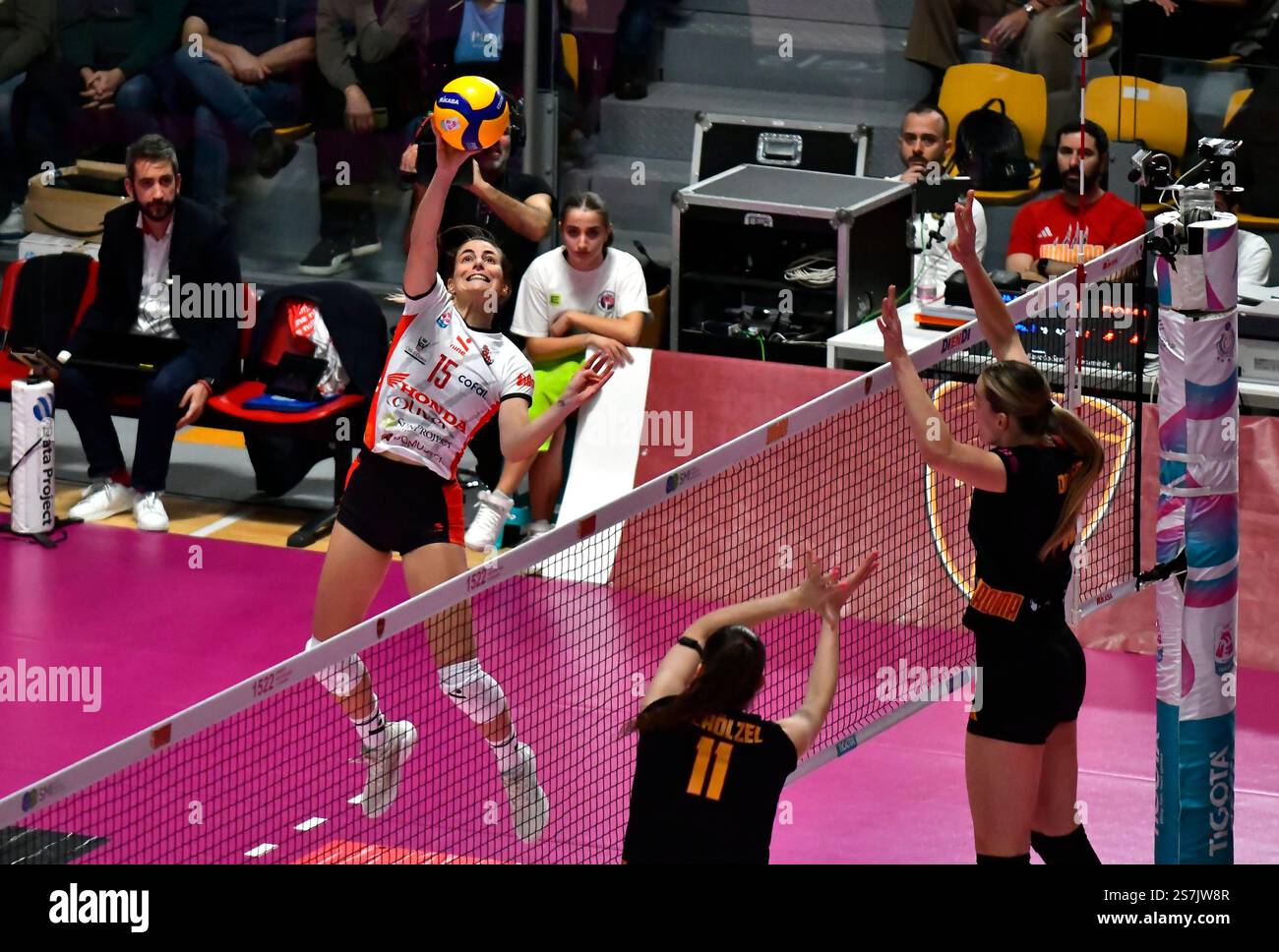 MAriana Brambila smashes during the match - SMI Roma Volley vs Cuneo ...
