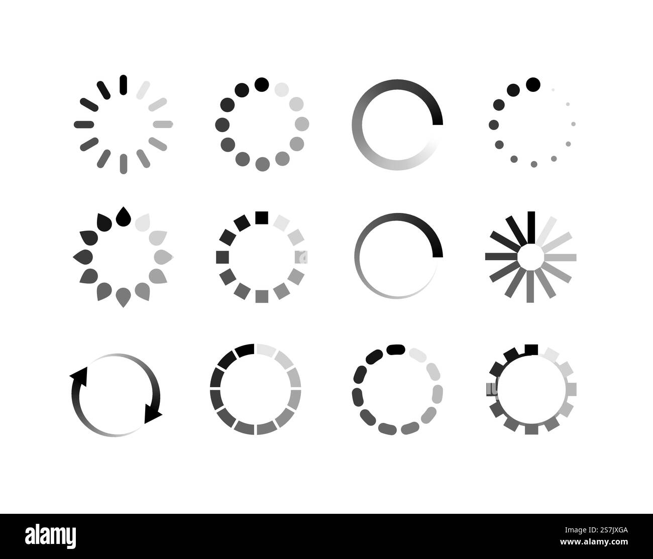 Loader icon vector circle button. Load sign ymbol progress bar for ...