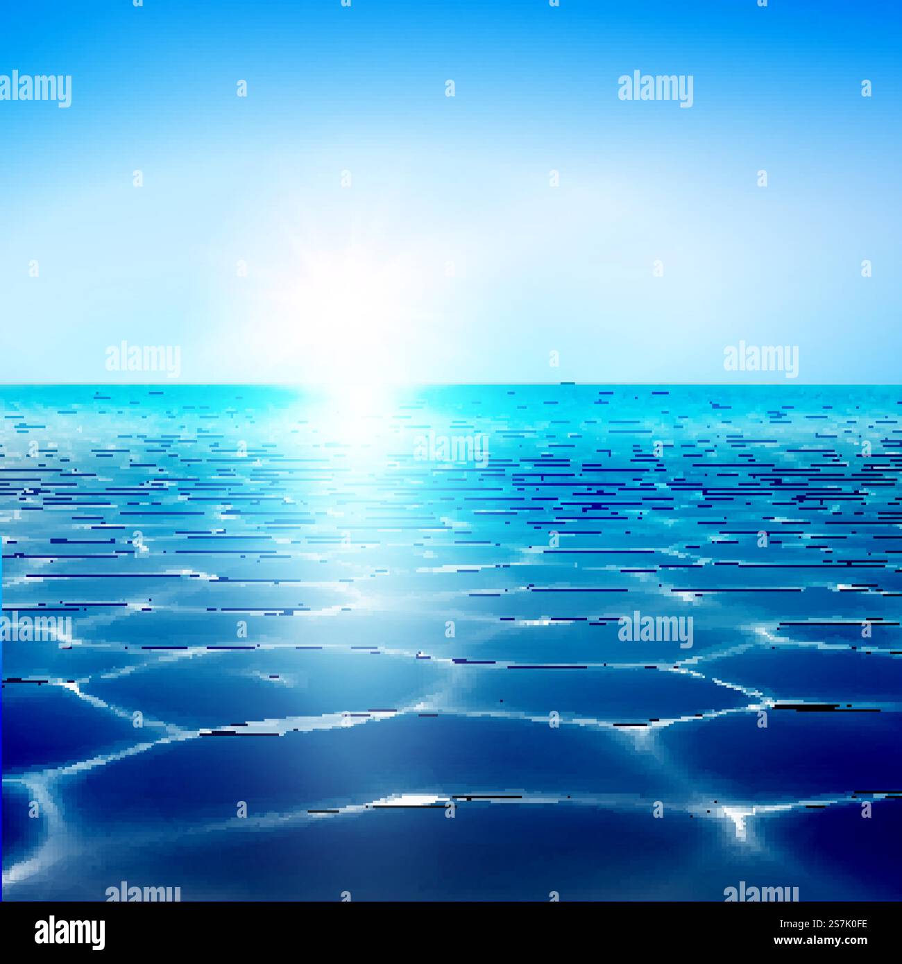 Vector sea water blue background. Ocean nature illustration. Wave ...