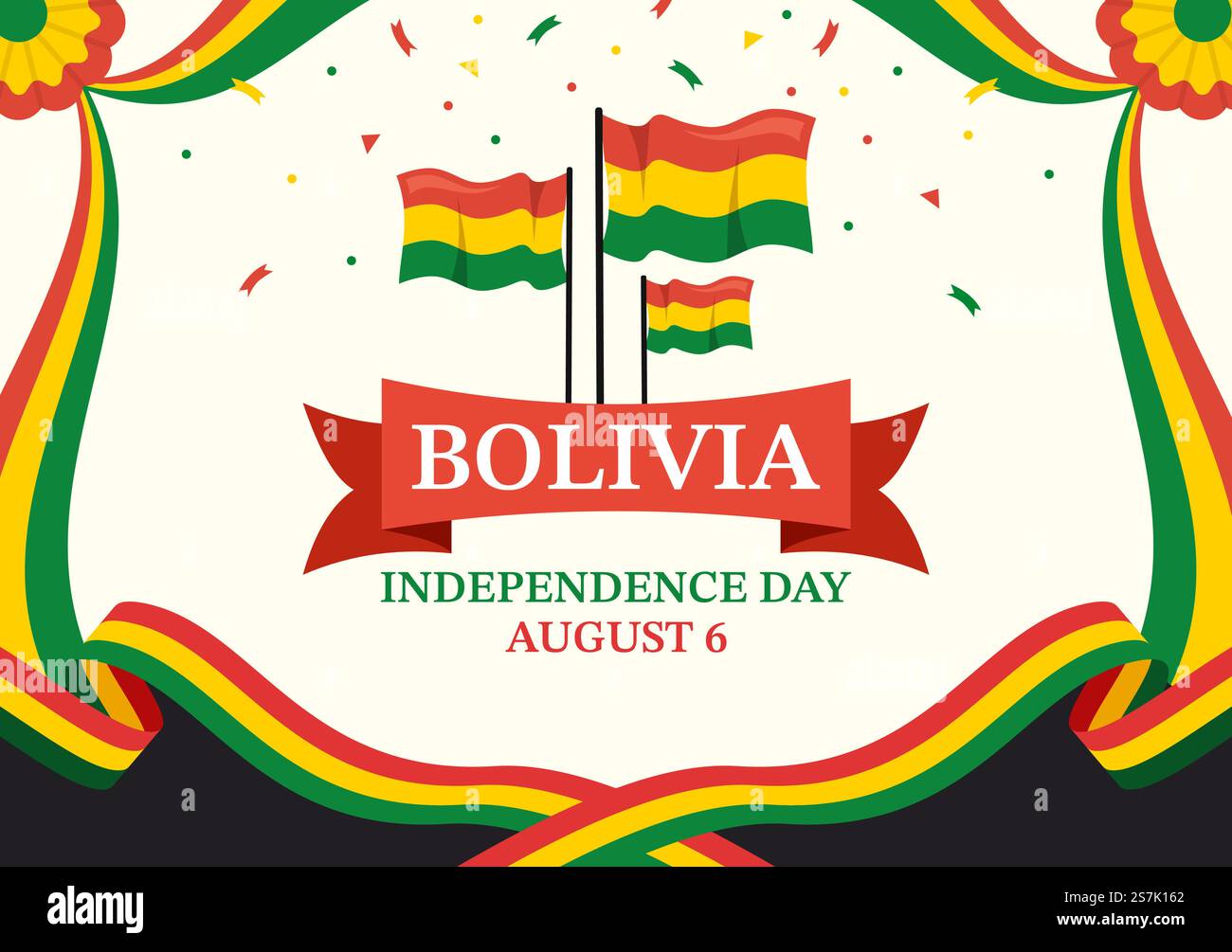 Bolivia Independence Day Vector Illustration on 6 August with festival ...