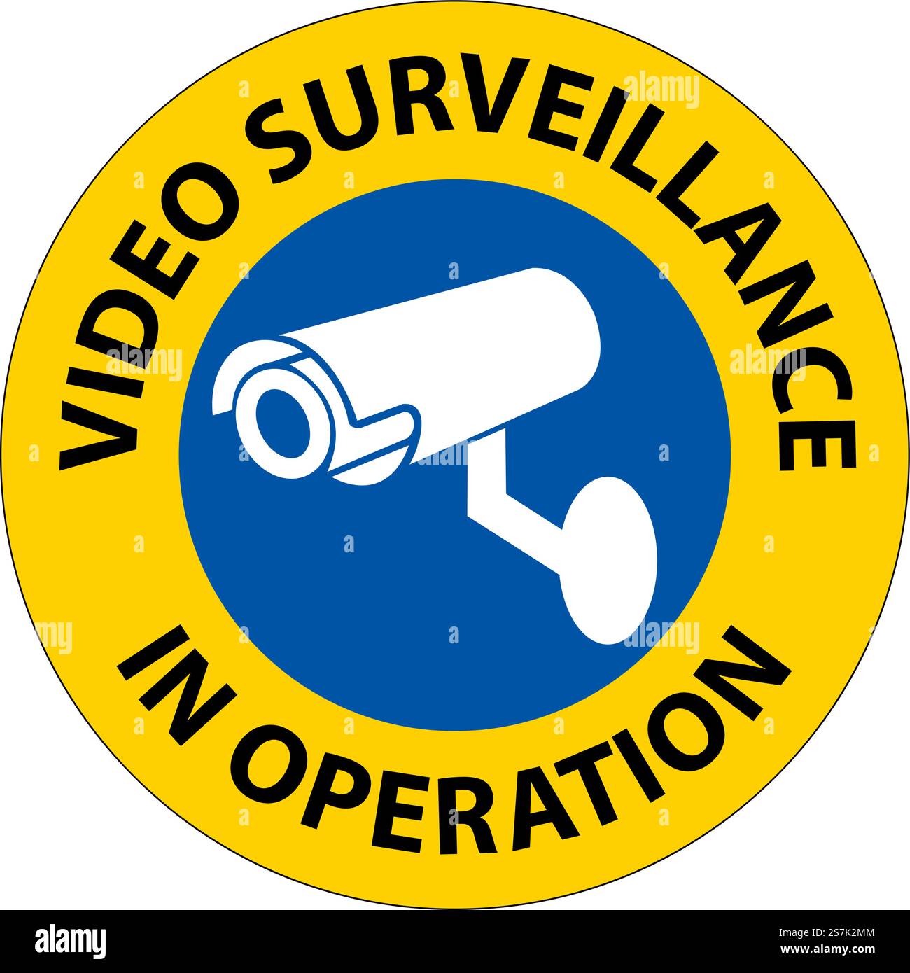 Notice Video Surveillance In Operation Sign White Background Stock ...