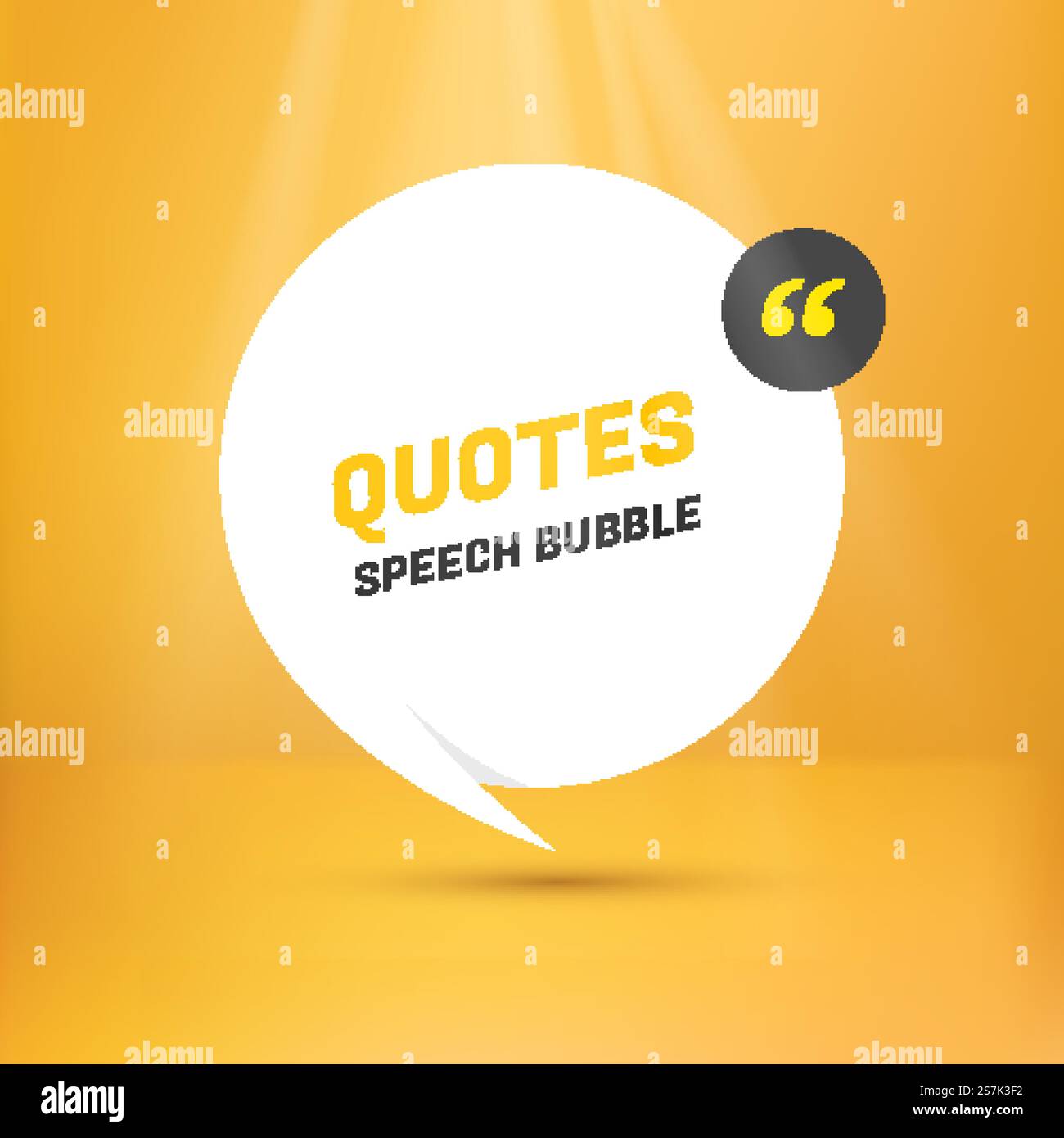 Banner, speech bubble, poster and sticker concept with sample text. white bubble message on bright yellow background Stock Vector