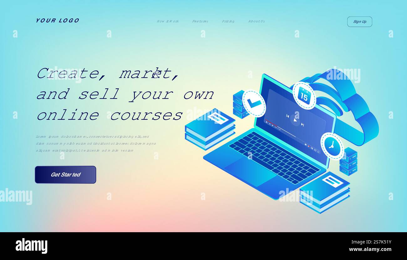 Create, market, and sell your own online courses Landing Page Template ...