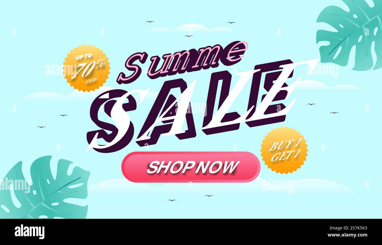 Summer sale concept web banner. Sky Background Illustration Stock ...