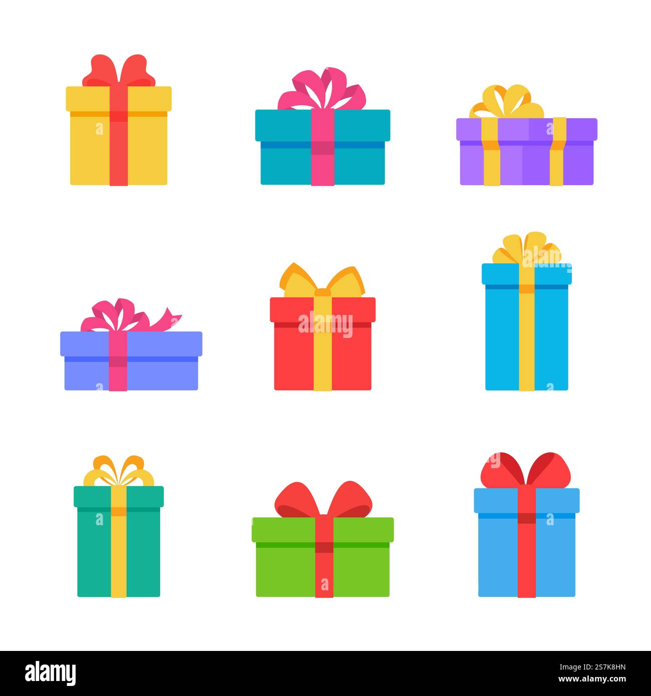 Christmas gift box. Gift boxes decorated with ribbon bows to give each