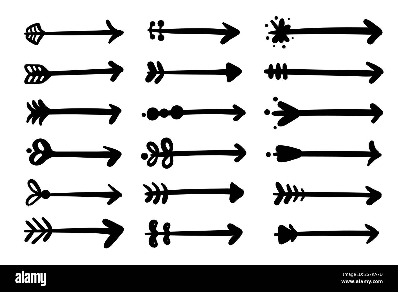 Hand drawn arrow set design Isolated on white background Stock Vector ...