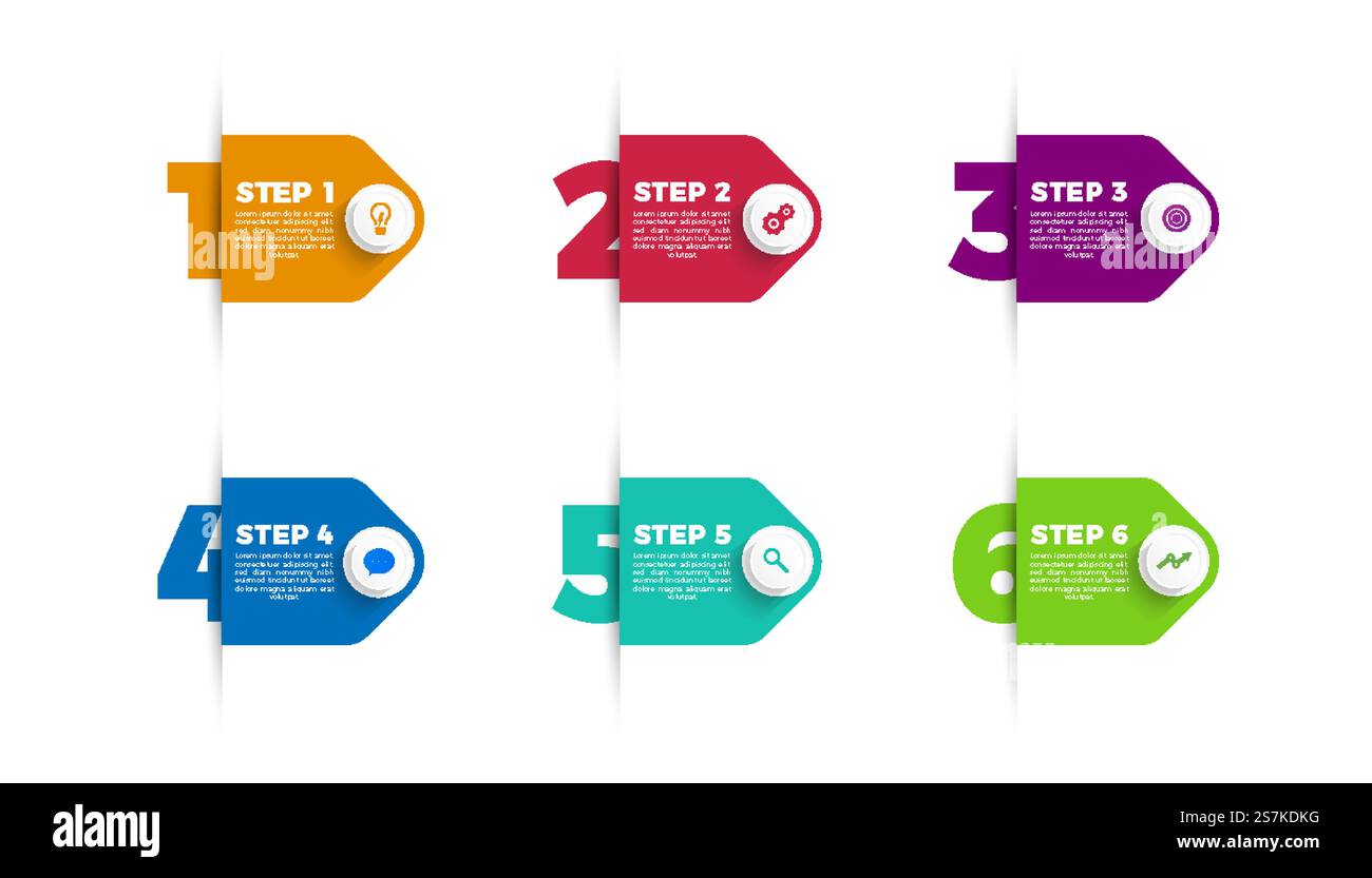 Infographic label design with icons and 6 options or steps. infographics for business concept. origami paper style Stock Vector