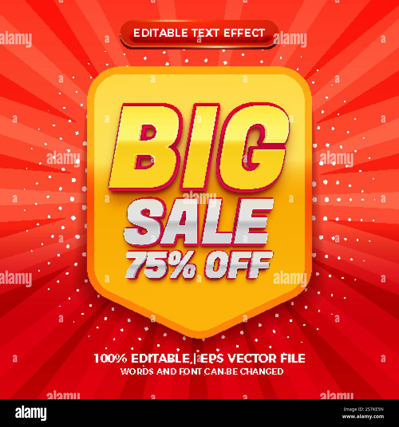 Modern big sale 3d editable text effect Stock Vector