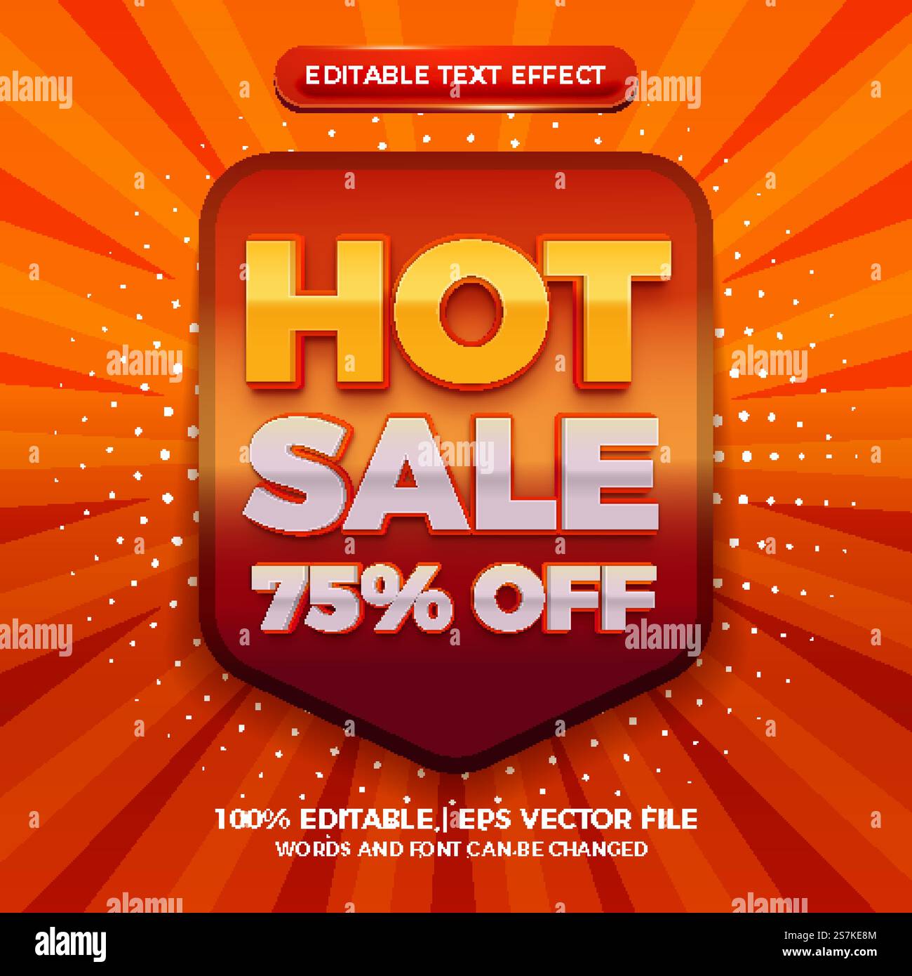 Modern hot sale 3d editable text effect Stock Vector