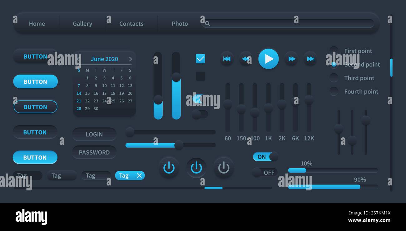 Black user interface modern ui elements switches hi-res stock ...