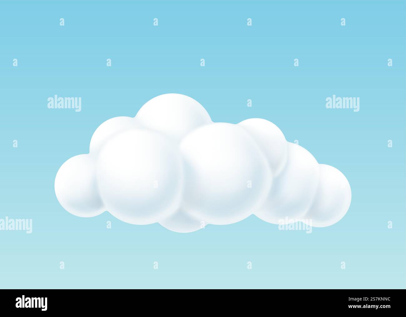 3d cloud with round white bubbles shape. Fluffy soft cloudscape heaven isolated on white background. Realistic decorative sky. Vector illustration. 3d cloud with round white bubbles shape. Fluffy soft cloudscape heaven isolated on white background Stock Vector