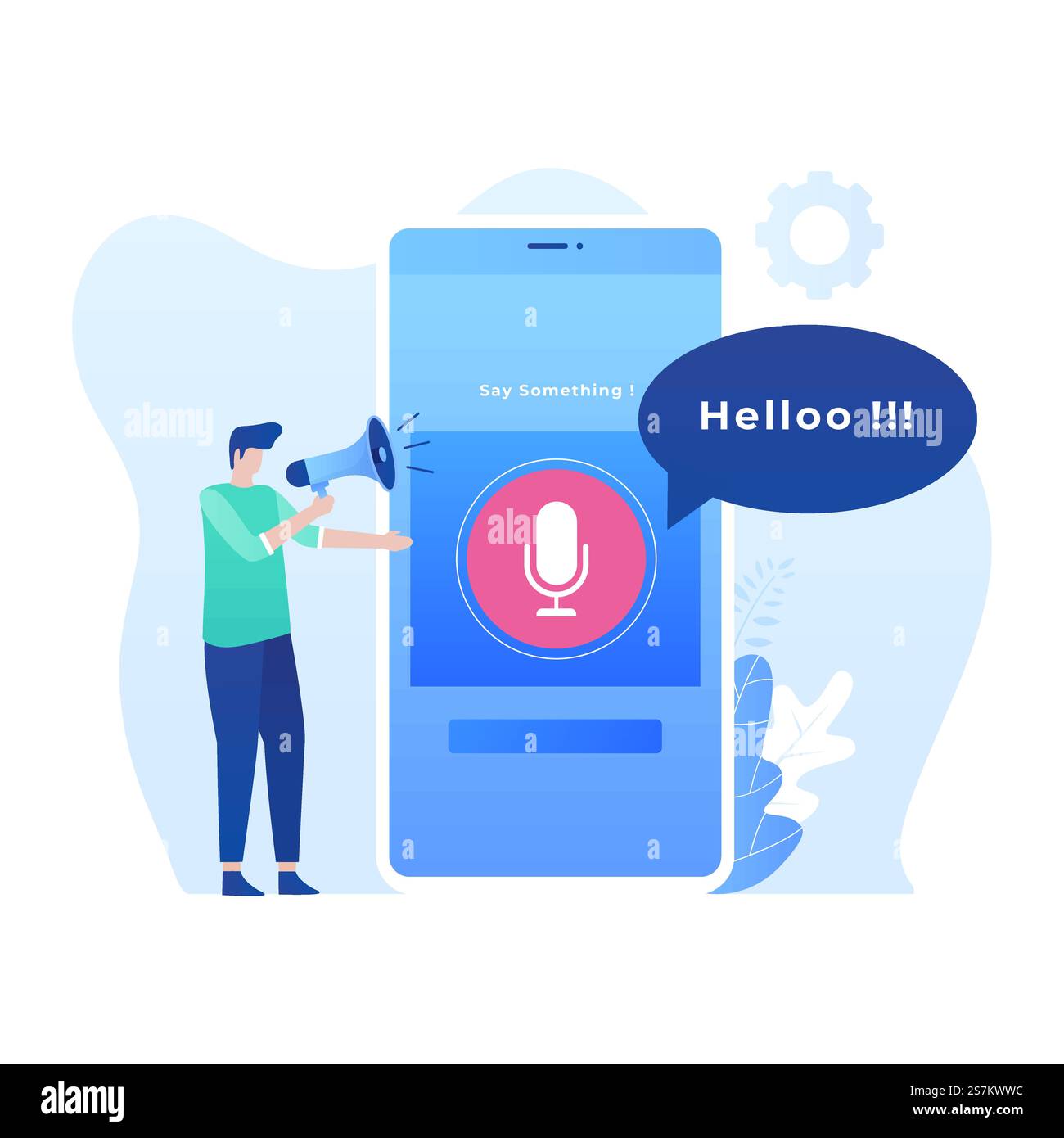 Speech to text illustration concept. Illustration for websites, landing pages, mobile applications, posters and banners Stock Vector
