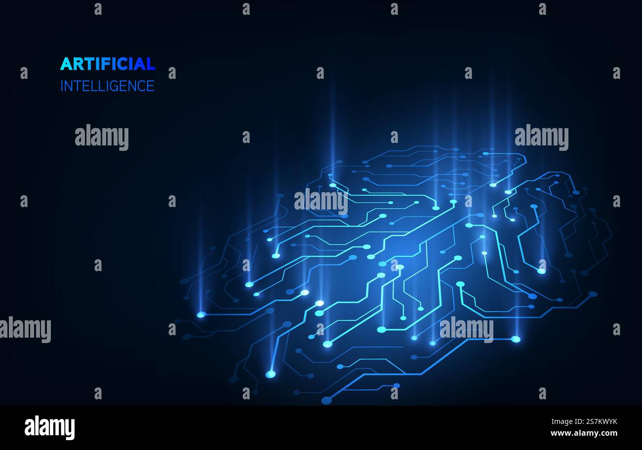 artificial intelligence background tech futuristic design concept Stock Vector