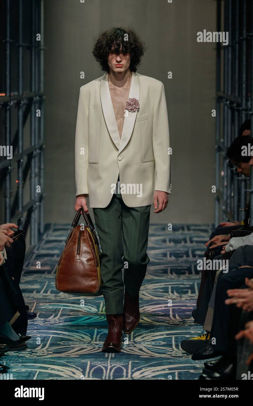 PRADA men Fall/Winter 20252026 runway during Milan Fashion Week