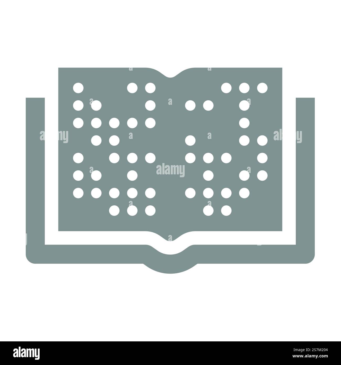 Braille open book vector icon. Simple glyph symbol. Stock Vector