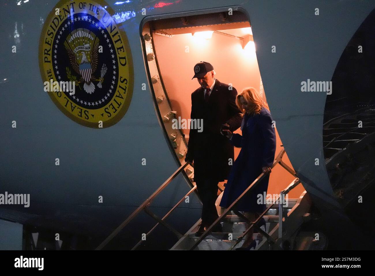 President Joe Biden and first lady Jill Biden step off Air Force One at ...