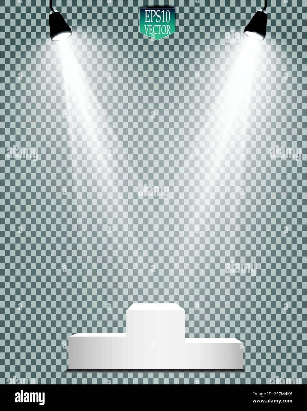 Empty winners podium with first, second and third place for award ...