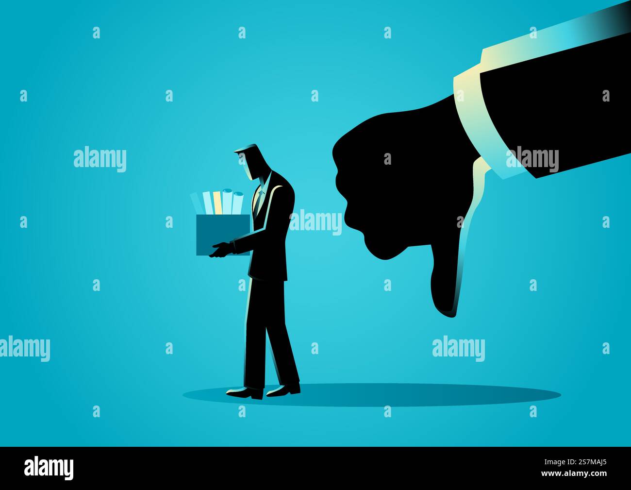 Business vector illustration of a hand doing thumb down, bad ...