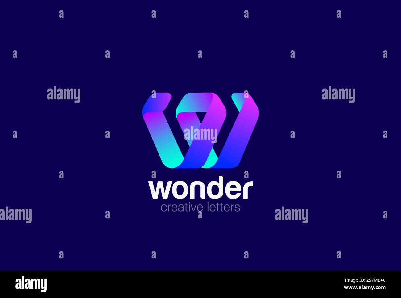 Letter W Logo ribbon design vector template. Stock Vector