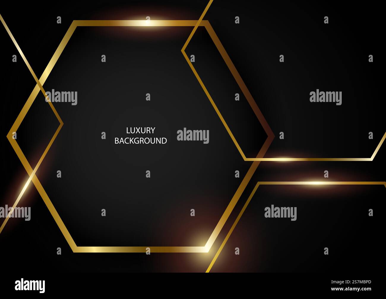Abstract hexagonal shapes with gold frames, EPS 10 vector background Stock Vector