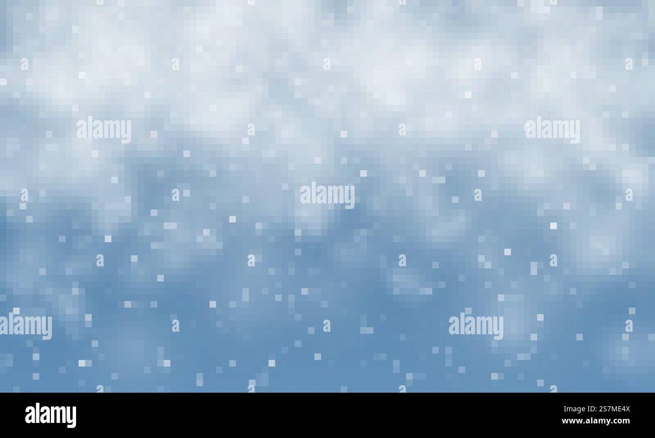 Christmas snow. Falling snowflakes on blue background. Snowfall. Vector ...