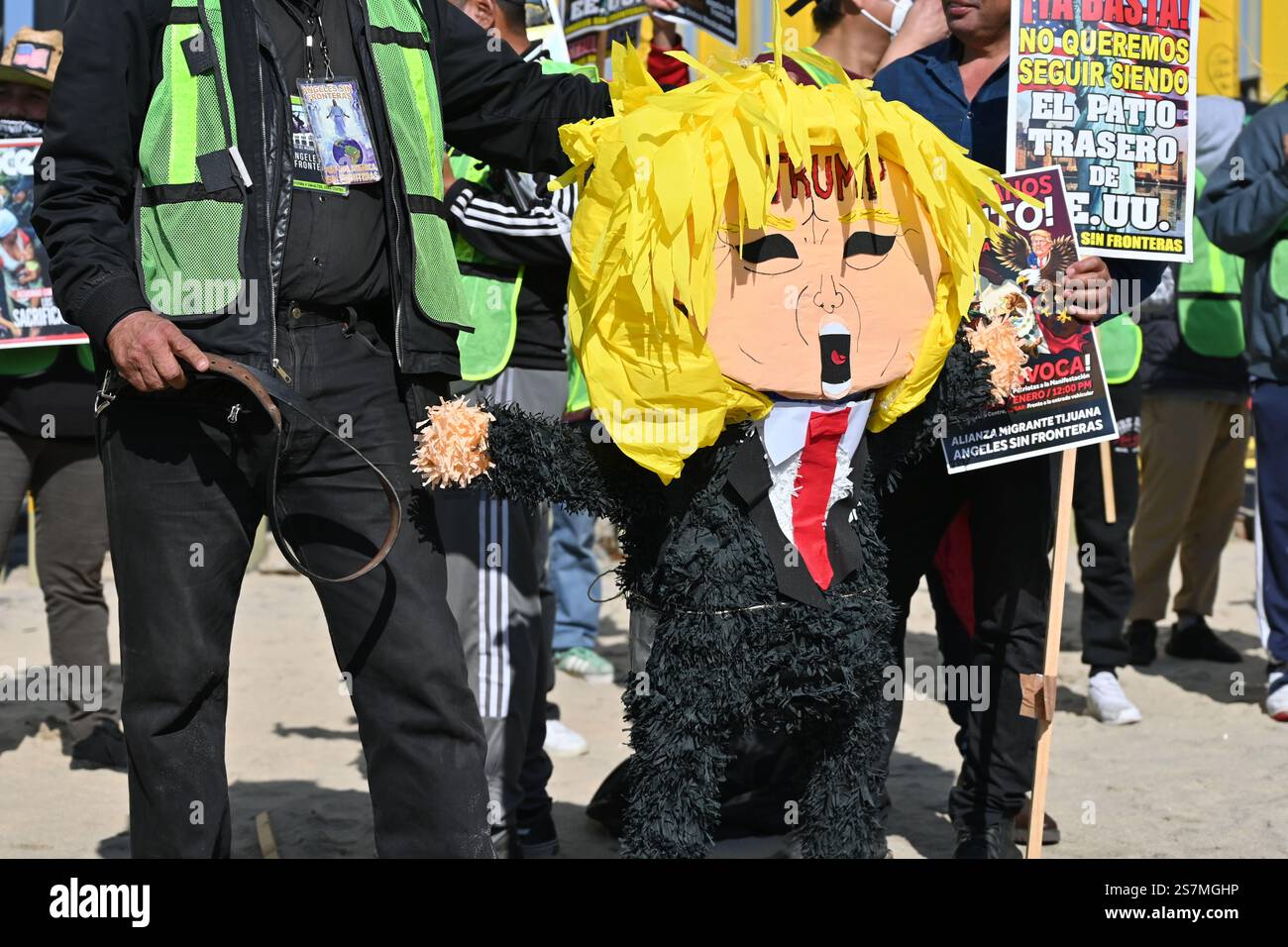 Demonstration Only Tijuana, Baja California, Mexico. 19th Jan, 2025. Activist Sergio Tamai ...