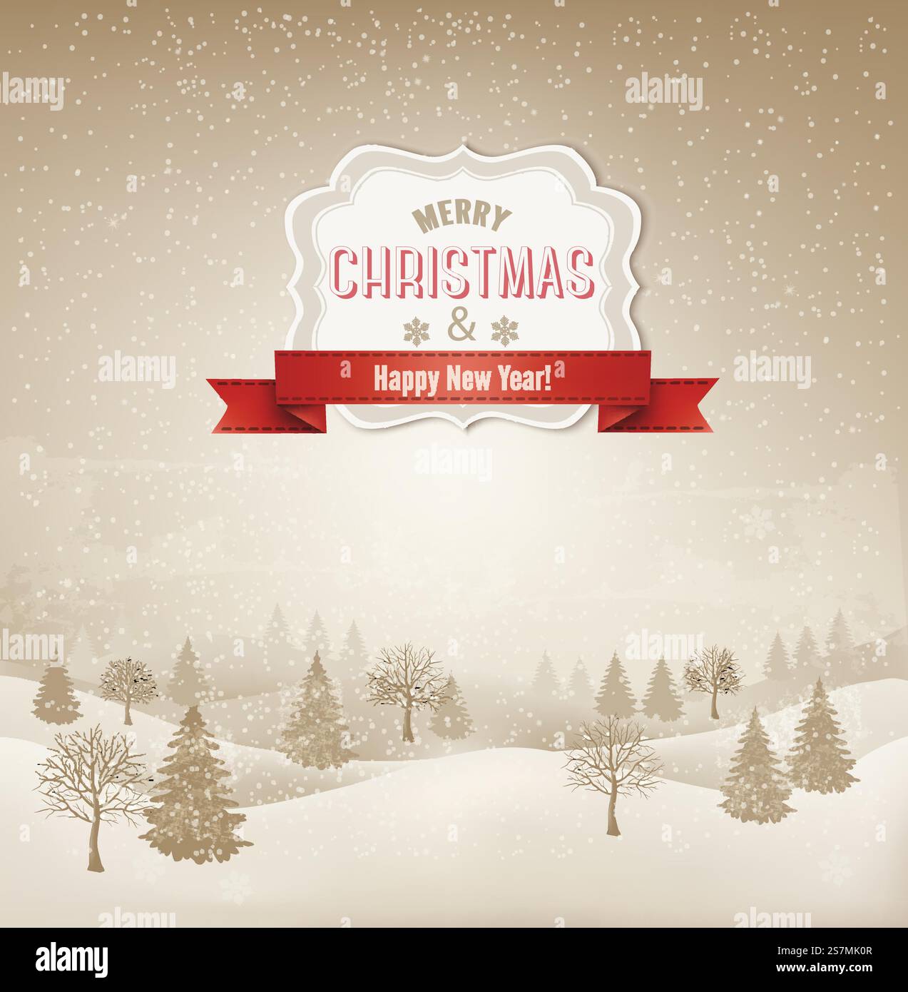 Christmas winter landscape background. Vector Stock Vector Image & Art ...