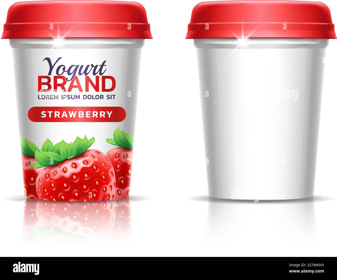 A plastic cup with lid for dairy products. Paper cup for drinks ...