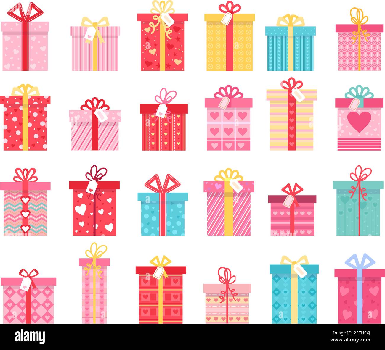 Pink flat gift boxes for Valentines day and wedding presents. Love gift ...