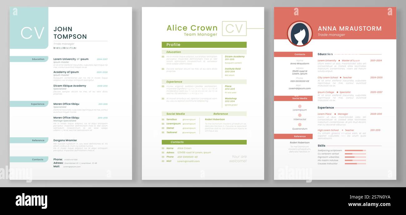 Personal resume template Artistic - Personal Resume Template Artistic Profile Professional Cv Forms And Minimalist Resumes Mockup It Employment Management Business Work Hr Interview Page Vector Illustration Set Personal Resume Template Artistic Profile Professional Cv Forms And Minimalist Resumes Mockup Vector Illustration Set 2S7N0YA 