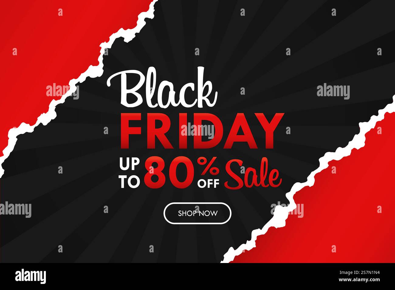 Black light rays torn paper background with BlackFriday text for ...