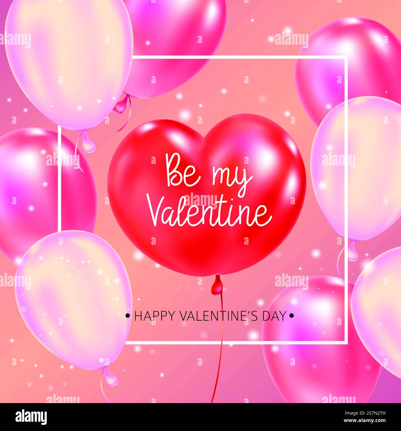 Happy Valentines Day typography poster with handwritten calligraphy ...