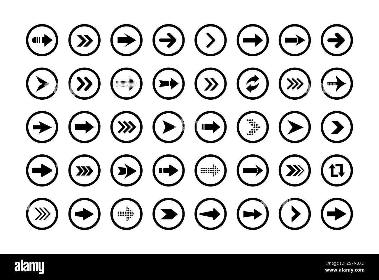 Set of vector arrows in round shape Stock Vector Image & Art - Alamy