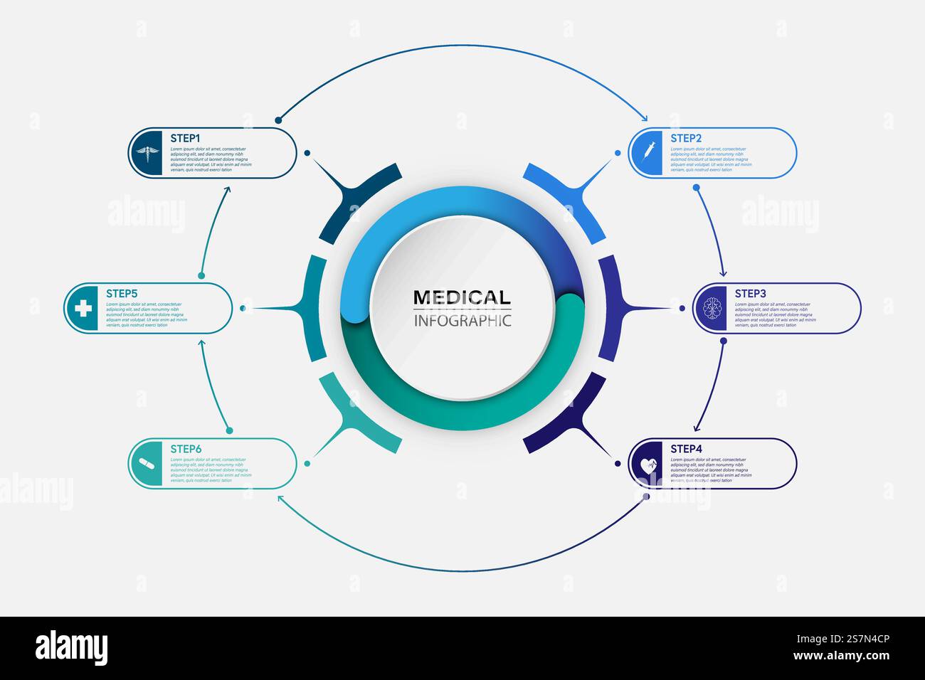 Medical information display Process chart Abstract element of the ...