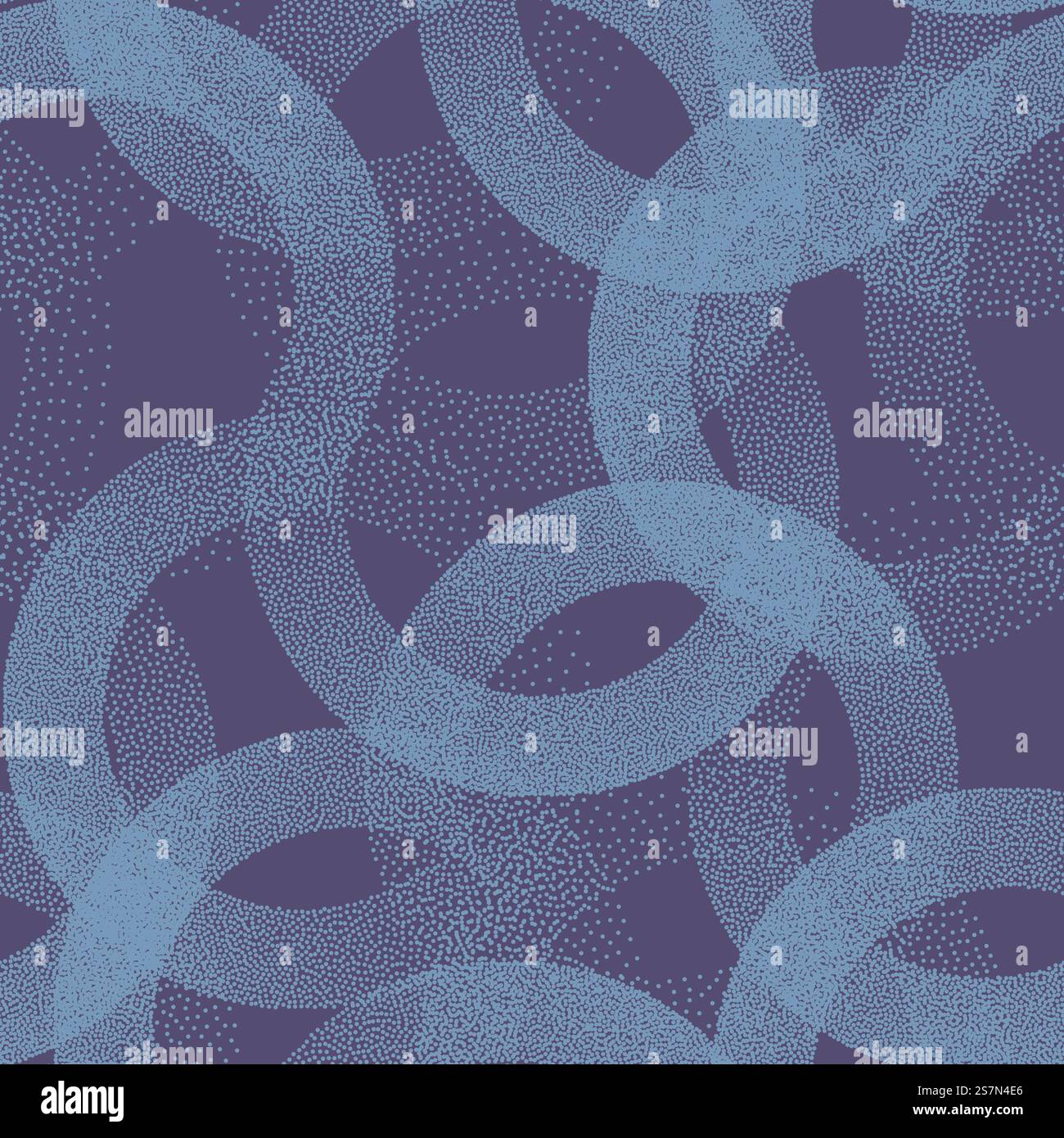 Stippled Circles Texture Seamless Pattern Retro Blue Abstract Background Stock Vector