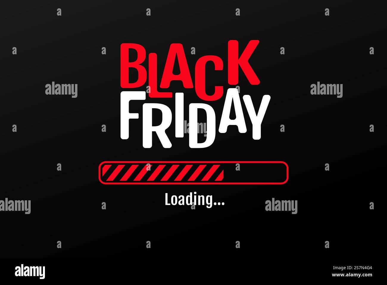 The red and black star loading bar is starting the BlackFriday sale. Stock Vector