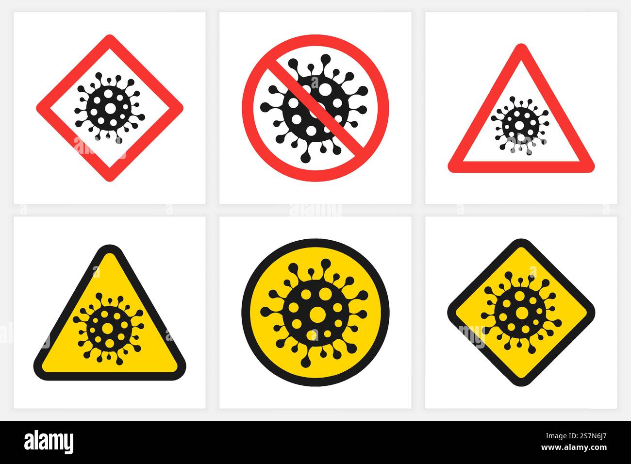 Stop Coronavirus Different Signs Set Stock Vector