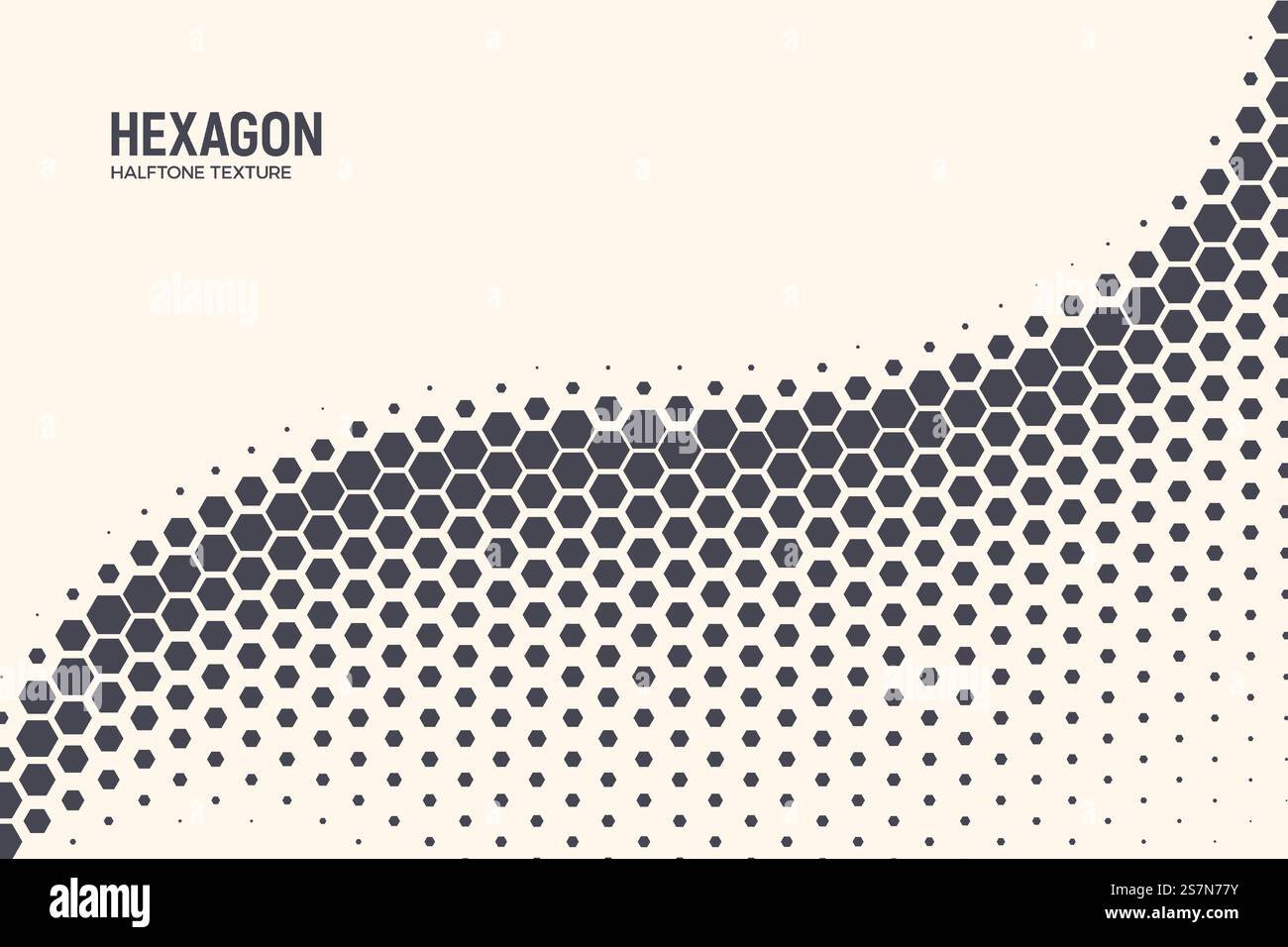 Hexagonal Halftone Pattern Geometric Curved Oscillation Wave Abstract Background. Hexagon Vector Abstract Technology Background Stock Vector