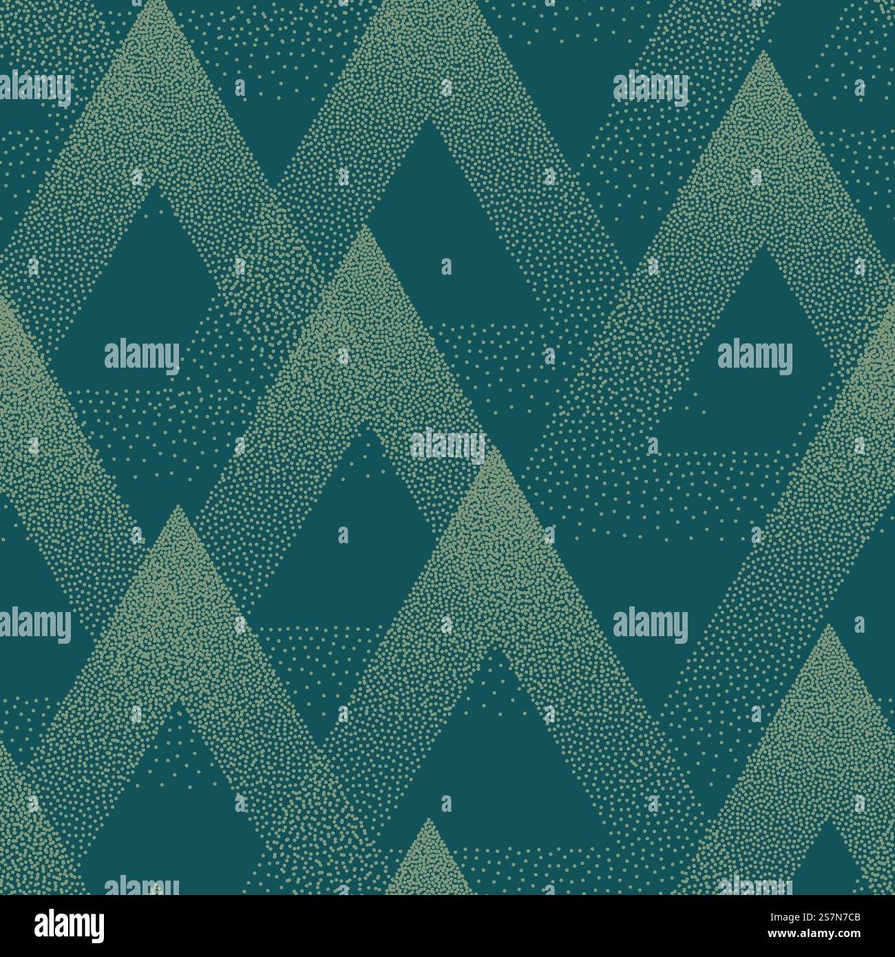Trendy Seamless Pattern Stippled Triangles Texture Turquoise Abstract Background Stock Vector