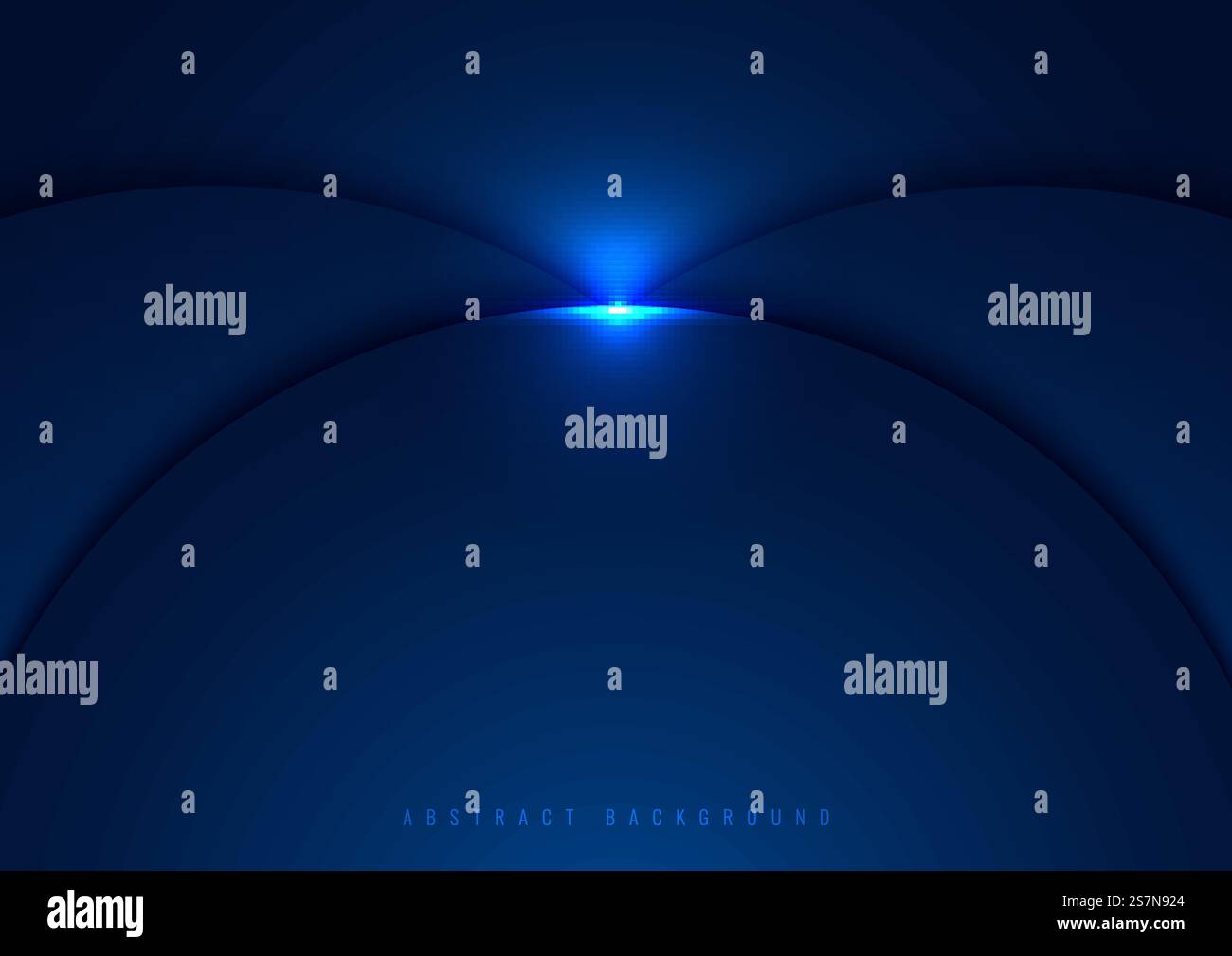Blue circles overlapping layered with glow lighting effect on dark background space for text. Technology concept. Vector illustration Stock Vector