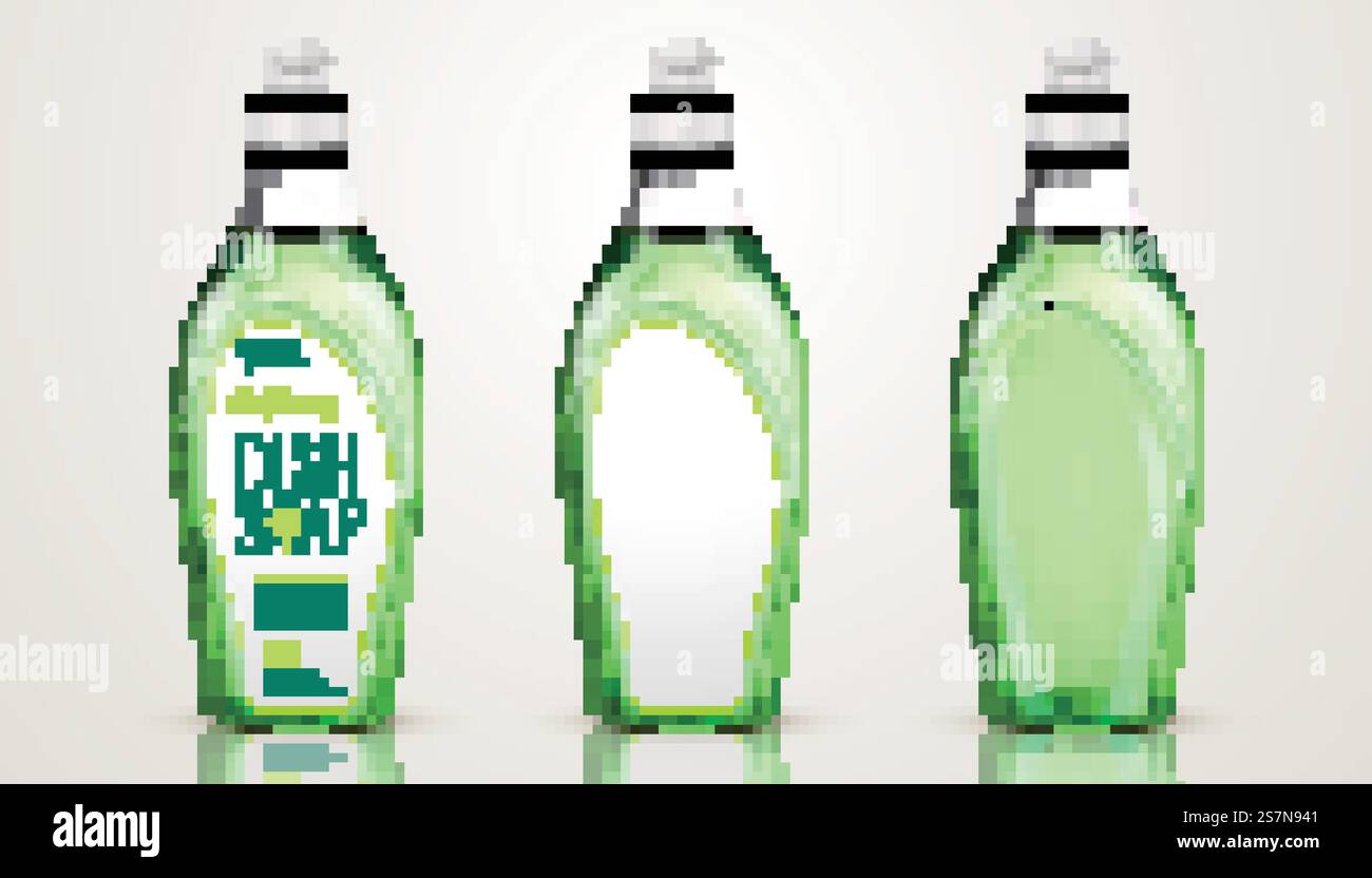 Dish soap container design, dishwashing detergent bottles in 3d ...