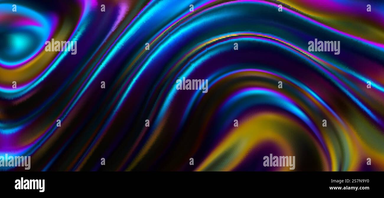 Abstract background with iridescent surface and wavy ripples Stock ...